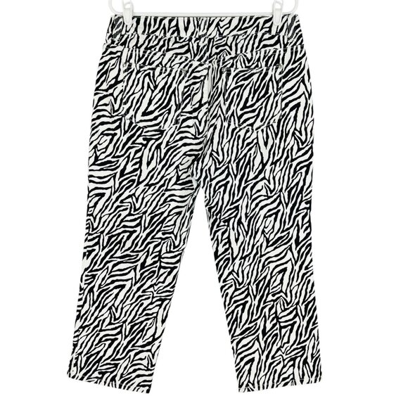 Chicos Platinum Women's Stretch Zebra Print Cropped Denim Jeans 2 US L-12 NWOT - Picture 2 of 9